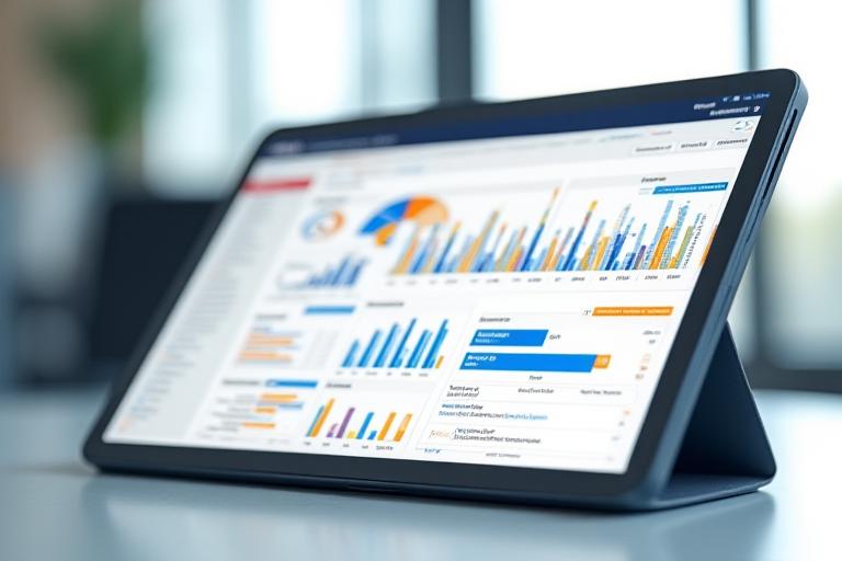 Modern professional dashboard showing AI analytics and data insights